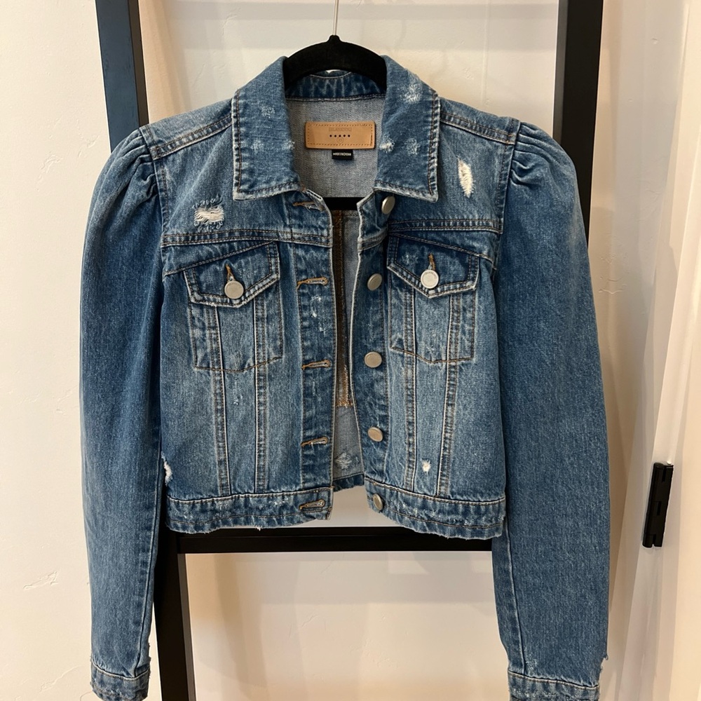 Blank NYC Distressed Blue Jean Jacket